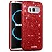 Samsung Galaxy S8 Plus Case, ZUSLAB Rosy Series, Bling Luxury Shinning Bumper,Dual Layer Protective Glitter Cover for Samsung Galaxy S8 Plus (Red)