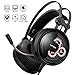 Gaming Headset with Mic, Latow GH02 Stereo Over Ear Noise Cancelling Headphones, 50mm Driver, Led Lights, Bass Surround, Soft Memory Earmuffs for PS4, PC, Xbox One, Switch, Professional Gamer Headset