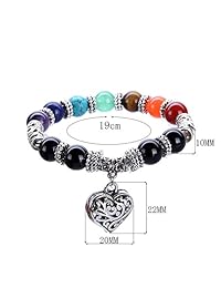 VIKI98 - Pulsera de cuentas con cuentas de piedra de equilibrio para curación de la religión, 0.394 in, 7 chakras