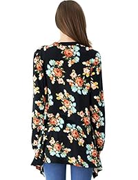 Aphratti - Kimono de manga larga con estampado floral para mujer