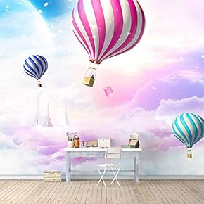 Wall Murals for Bedroom Hot Air Balloon Large Removable Wallpaper Peel and Stick Wall Stickers - 66x96 inches