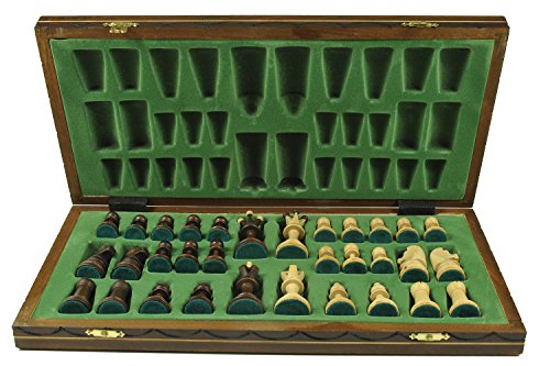 Brown Senator Wooden Chess Set - Weighted Chessmen 16 x 16"