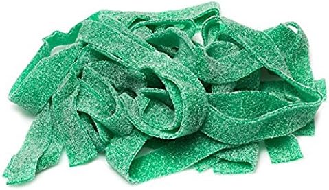 Dorval Sour Power Belts, Green Apple 1lb (1 pound) in resealable Bag
