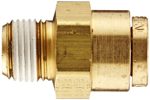 Eaton Weatherhead 1868X4 Brass CA360 D.O.T. Air Brake Tube Fitting, Male Connector, 1/8" NPT Male x 1/4" Tube OD - Thumbnail 2