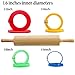 Coobey 7 Pairs Silicone Rolling Pin Rings Rolling Pin Spacer Bands Guide Rings, 14 Pieces