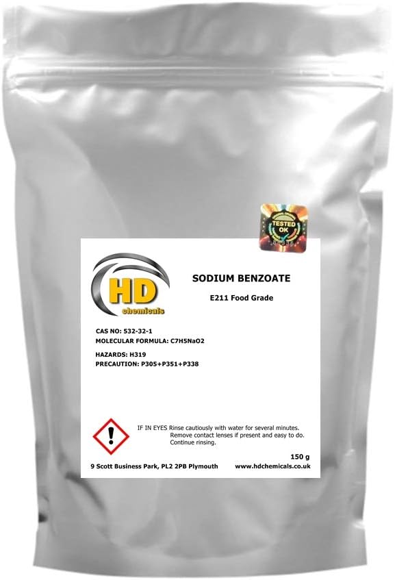 Sodium Benzoate 150g Food Grade High Purity Preservative E-211 Prime: Amazon.co.uk: Health ...