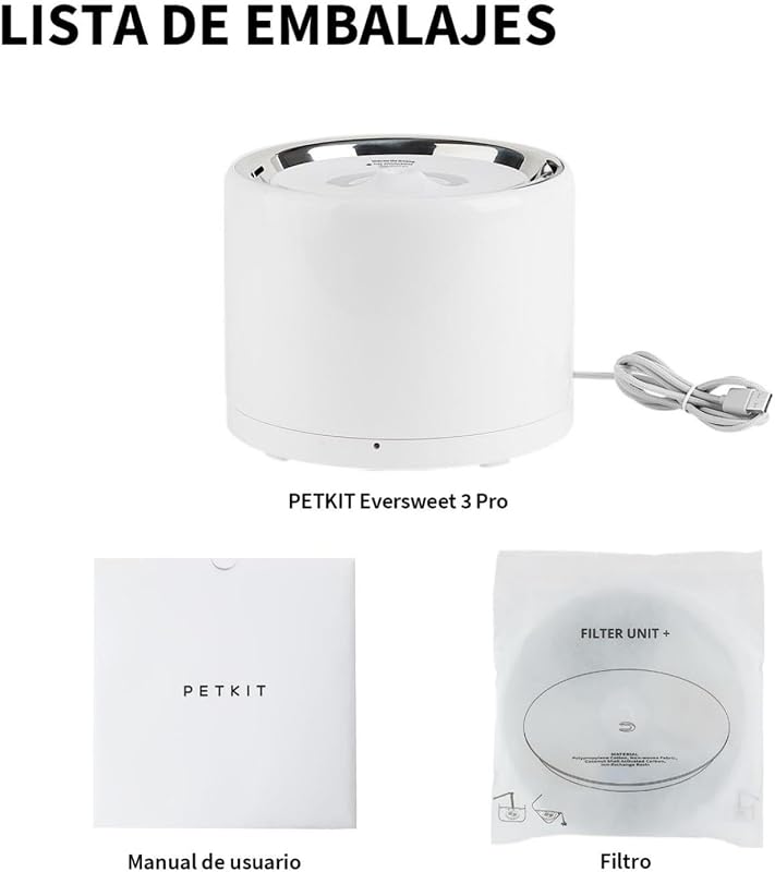 Fonte EVERSWEET para gatos, aço inoxidável, bomba sem fios, controlo por aplicação, bebedor de 1,8L para gatos/cães, ultra-silencioso, filtro triplo, 3 fluxos de água, não é fácil de reter bactérias