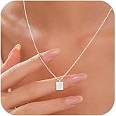 AIBELOPY 925 Sterling Silver Cross Necklace for Women Men Trendy 14K Gold Plated Cross Square Pendant Necklaces Choker Necklace Easter Christian Baptism Religious Christian Faith Jewelry Gifts