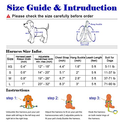 QQPETS Dog Harness Leash Set, Adjustable Heavy Duty No Pull Basic Harnesses for Extra Small Breed Dogs, Back Clip, Anti-Twist, Perfect for Walking (XS(12"-18" Chest Girth), Bone)