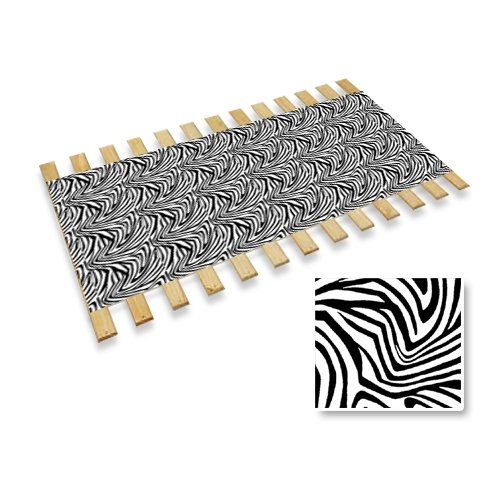 The Furniture Cove New Twin Size Custom Width Bed Slats with a Black & White Zebra Print Fabric Roll - Choose your needed size - Eliminates the need for a link spring or box spring!
