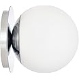Wall Sconces, 1 Light Modern Globe Sconce, Wall Light for Bedroom Bathroom Living Room & Hallway Vanity Lighting, Ceiling Light Fixture (1-Light, Chrome)