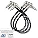 3 Units - 1.5 Foot - Audioblast HQ-1 - Ultra Flexible - Dual Shielded (100%) - Instrument Effects Pedal Patch Cable w/ ¼ inch (6.35mm) Low-Profile, R/A Pancake Type TS Connectors & Dual Staggered Boot