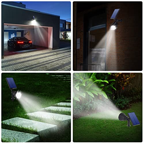 Solar Spotlights Outdoor,[Waterproof/ Auto On/Off] GreLeed Wireless Solar Powered Landscape Spotlights, Solar Wall Light, 2 Modes Outdoor Solar Garden Lights for Yard Porch Garden (Cold White)