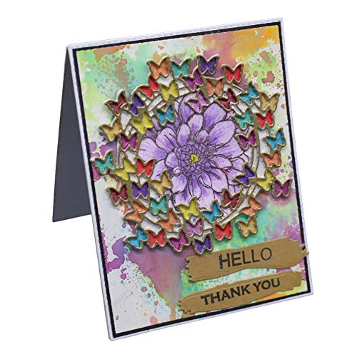 AkoMatial Cutting Dies,Butterfly Wreath Design Embossing Cutting Dies Tool Stencil Template Mold Card Making Scrapbook Album Paper Card Craft,Metal