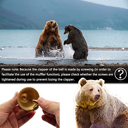 kcrygogo Solid Brass 1.5" Loud Bear Bells for Hikers,with Silencer and