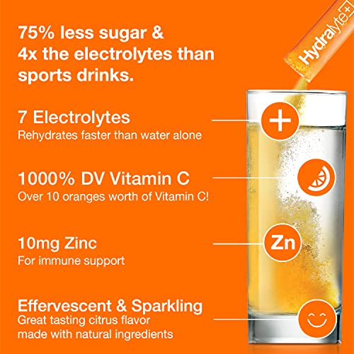 HydraLyte Electrolytes Plus Immunity, Citrus Low Sugar Rapid