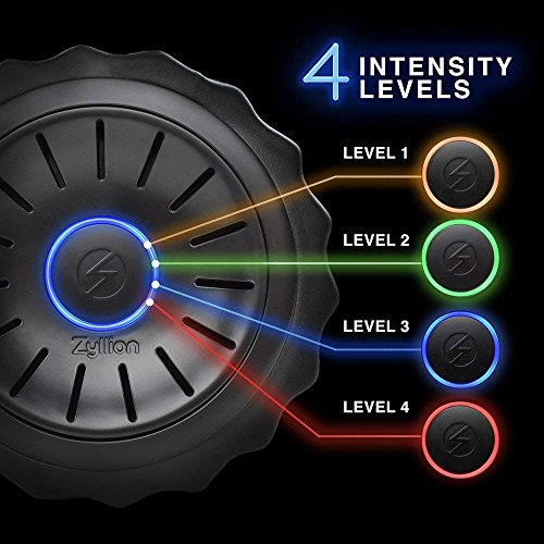Zyllion Vibrating Foam Roller with 4 Intensity Settings - Rechargeable High Density Massager for Post Workout Muscle Recover, Myofascial Release, and Deep Tissue Massage, ZMA-22 (Black/Black) - Thumbnail 2