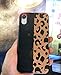 HUIYCUU Case Compatible with iPhone X for iPhone Xs Case, Brown Design Slim Fit Soft TPU Leopard Print Pattern Shockproof Thin Protective Girl Women Floral Bumper Back Cover,Black