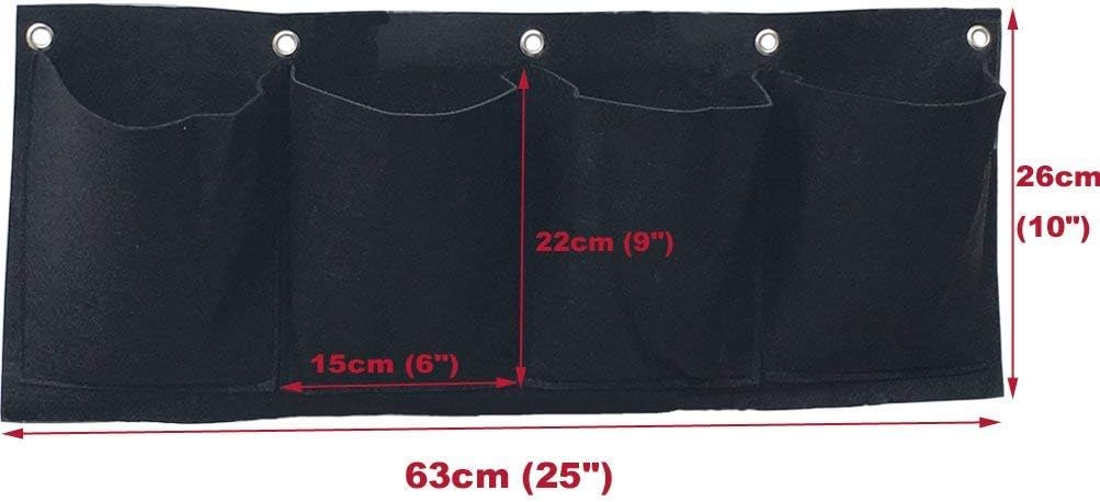 2 bolsas de fieltro para colgar macetas de jardín con 4 bolsillos ...