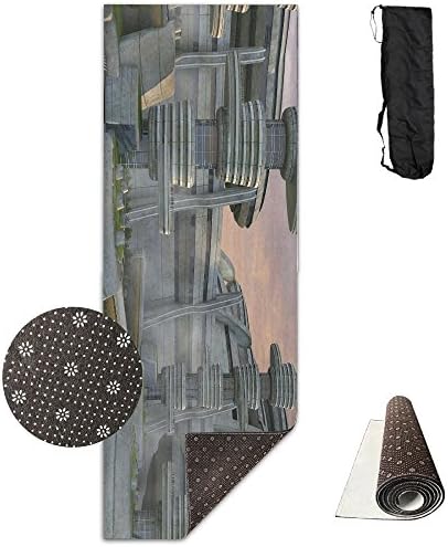 Unisex Fitness Yoga Mat Sience Stone Building Unique Non-Slip Pattern Towels,Pilates Sports Paddle Board Yoga Exercise 24 X 71 Inches Durable Yoga Mats,All-Purpose