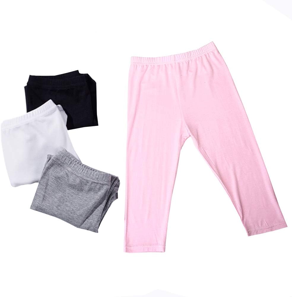 Kidear 3-12 Years Old Kids Series Little Girls Solid Color Dress Shorts Safety Boyshort Panties 4 Pack