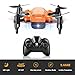 Foldable Mini Drone, H815 Remote Control Quadcopter RC Drone with LED Night Light 6-Axis Gyro Helicopter, One Key Return Flying UFO RTF (Orange)