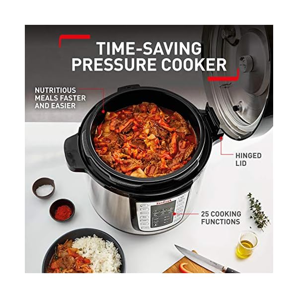 Tefal-CY505E40-All-in-One-CY505E40-Electric-PressureMulti-Cooker-6-Portions-BlackStainless-Steel Tefal All-in-One Electric Pressure/Multi Cooker, (6 Portions), Black/Stainless Steel, CY505E40, 6L, 1600W