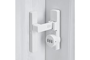 INIRET White 90 Degree Barn Door Lock,Mechanical Password Lock,Flip Latch with Combination,3 Digit Password Keyless,Protect Privacy,for Barn Door,Windows,Garden,Cabinets,Bathroom,and Sliding Door