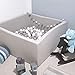 Wonder Space Deluxe Kids Square Ball Pit, Premium Handmade Kiddie Balls Pool, Soft Indoor Outdoor Nursery Baby Playpen, Ideal Gift Play Toy for Children Toddler Infant Boys & Girls (Grey)