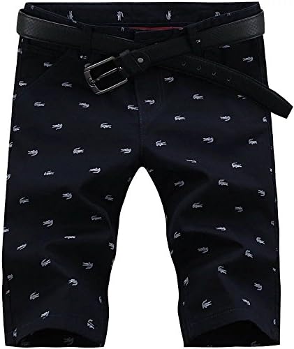 Men's Fashion Floral Slim Fit Chino Bermuda Beach Shorts Boardshorts, Navy, US 30