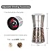 Vina Salt and Pepper Grinder Set, 2 Pack Glass Body & Stainless Steel Top Shakers with Ceramic Adjustable Grinding Coarseness Mills for Himalayan Salt, Pepper and Spices