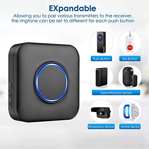 Door Chime Wireless Doorbell Bistee Door Open Chime Alert With 600 FT