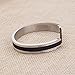 ZUOBAO Hair Tie Bracelet Stainless Steel Engraved Wheat Pattern Cuff Bangle (Silver)