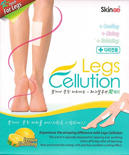 Skinae Legs Cellution Lemon Flavoring Cooling, Lining and Relaxing Rest massage Muscle Relax Patch 1 Box (4 Pouch, 8 Sheets)