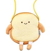 Vctitil Small Mini Bread Toast Coin Purse Student Bag Cosmetic Bag Cute Pouch Wallet with Strap Messenger Bag for Adult Kids(E)