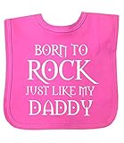 BabyPrem Baby Born to Rock Like Daddy Clothes Velcro Bib One Size PINK