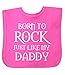 BabyPrem Baby Born to Rock Like Daddy Clothes Velcro Bib One Size PINK