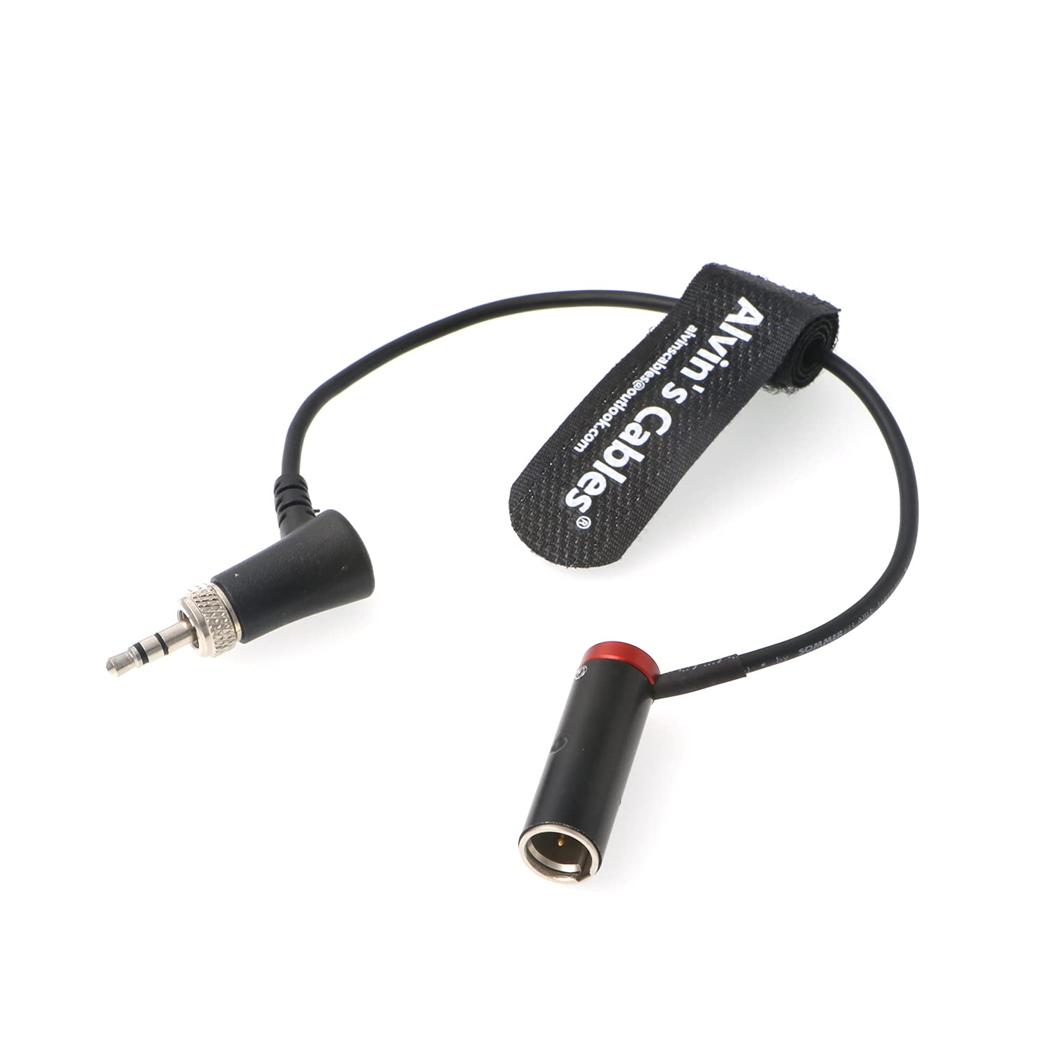 Alvin's Cables Low-Profile Mini-XLR 3-Pin Male to 3.5mm-TRS-Locking Audio-cable for Canon-EOS-C70 to Deity BP-TRX|Sennheiser-EK-100 G4|G3 Cord TA3M-Mini to 3.5mm Screw-TRS Cable Red