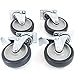 Industrial Grade 5 Inches Caster Wheels Heavy Duty Set of 4, All Swivel, Half with Rear Brakes