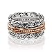 PZ .925 Sterling Silver and Rose Gold Over Silver Spinner Ring