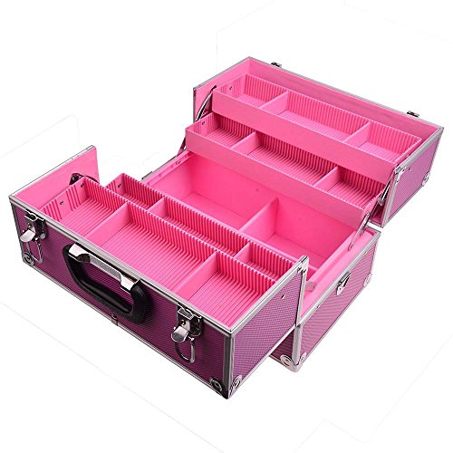 SHANY Essential Pro Makeup Train Case with Shoulder Strap and Locks - Pink