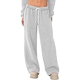 HeSaYep Women's Fleece Lined Sweatpants Wide Leg Thermal Winter Warm Baggy Sweat Pants with Pockets