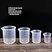 ULTNICE Plastic Beaker Measuring Cup Labs Plastic Graduated Beakers 50ml 150ml 250ml 500ml -Pack of 4
