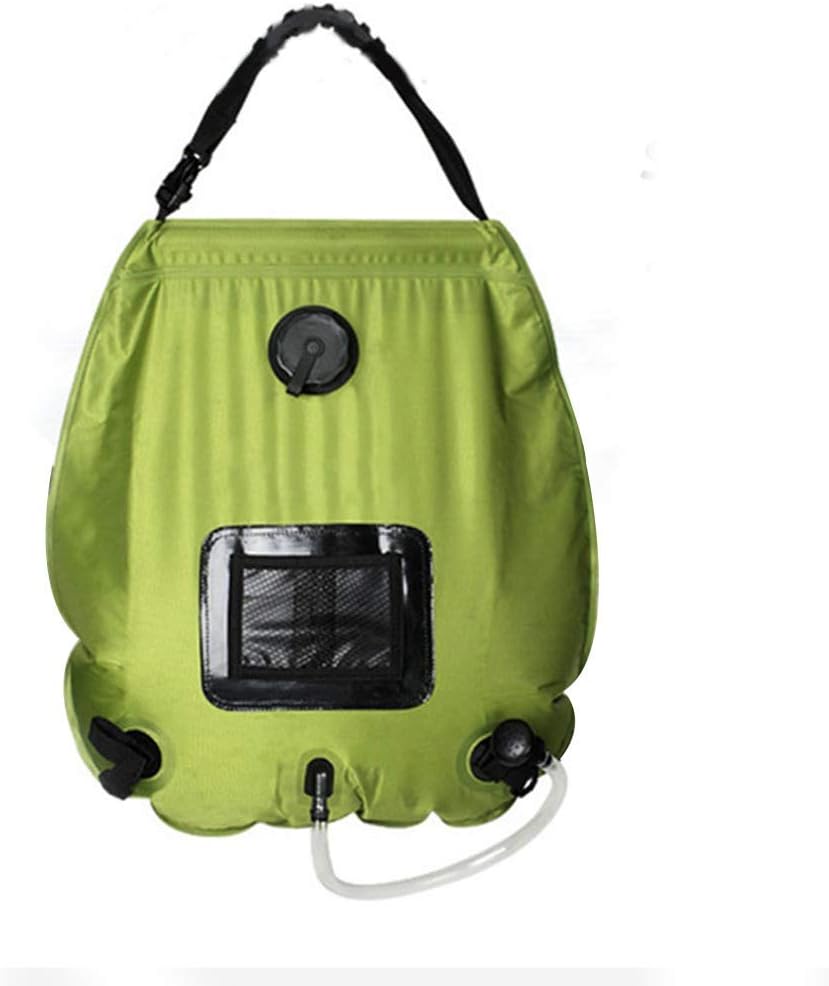 Sortim Solar Shower Bag, 5 gallons Solar Heating Premium Camping Shower Bag Hot Water with Temperature Removable Hose on/off Switchable Shower Head Hiking Climbing Summer Shower