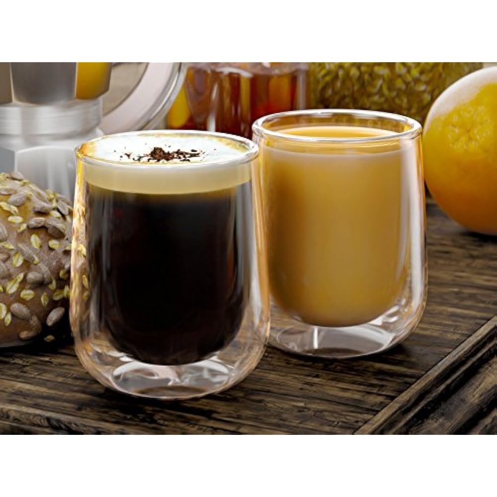 Stone Coffee Cups & Mugs & Mill Double Wall Glass 9.4 Ounce Floating