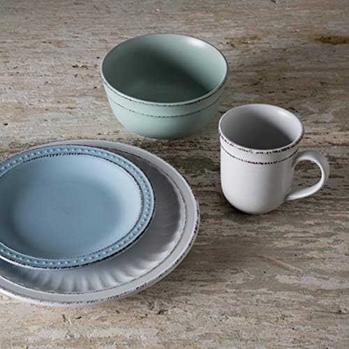 Foodesign Mediterraneo Multi Color Ceramic 16 Piece Dinnerware Set, Service for 4