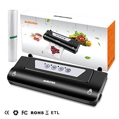 Vacuum Sealer, AUKUYEE Automatic 4-in-1 vacuum Sealer Machine with Cutter, Vacuum Sealing System for Food Preservation & Storage, Dry & Wet Food Modes, LED Indicator Lights, BPA-free Starter Bag Roll - Thumbnail 6