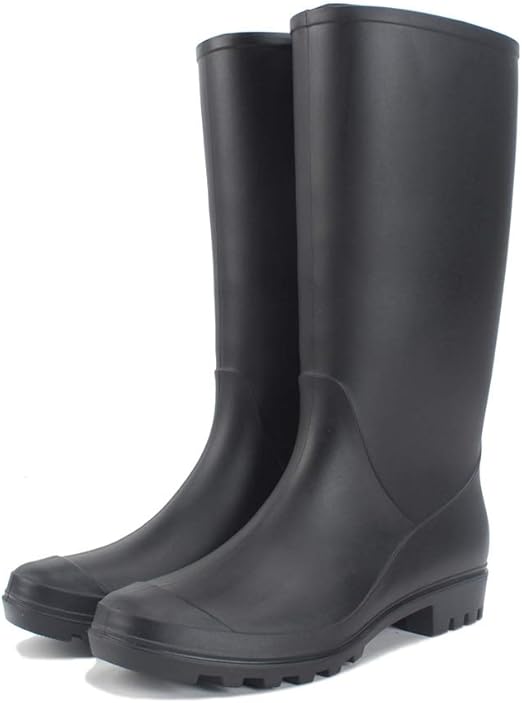 matte black rain boots