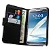 Black Flip Wallet Leather Case Cover Stand for SamsungGalaxy Note 2 II N7100