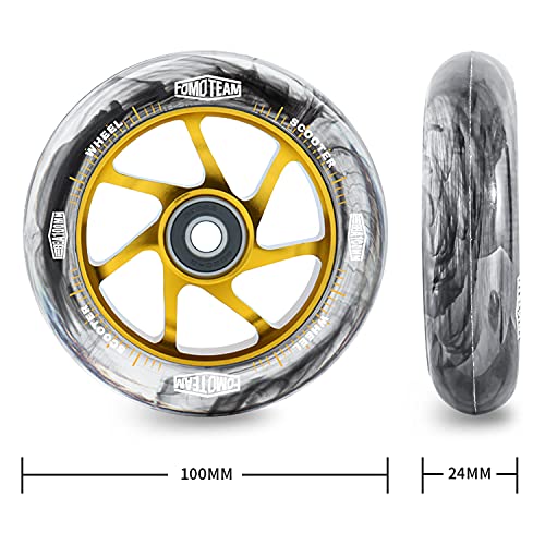2pcs 100mm Scooter Wheels With Spacer&Bearings High Elastic Rebound Kick Scooter Stunt Scooter Wheel 85A White Black Skate Wheel - 18